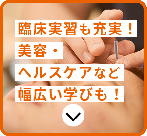 臨床実習も充実！美容・ヘルスケアなど幅広い学びも！
