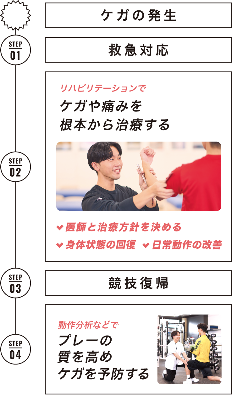 理学療法士のスポーツ現場での役割図